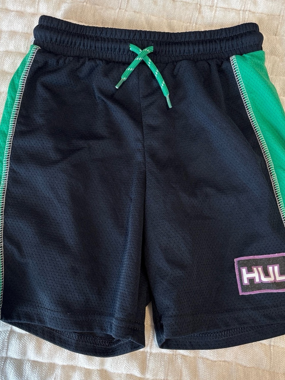 Marvel Black and Green Kids Athletic Shorts